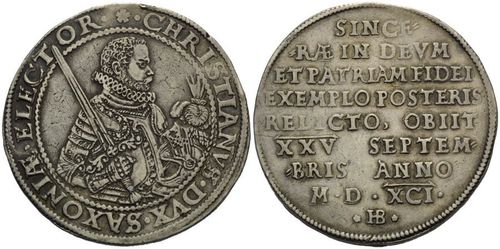 Sachsen, Christian I., Taler 1591