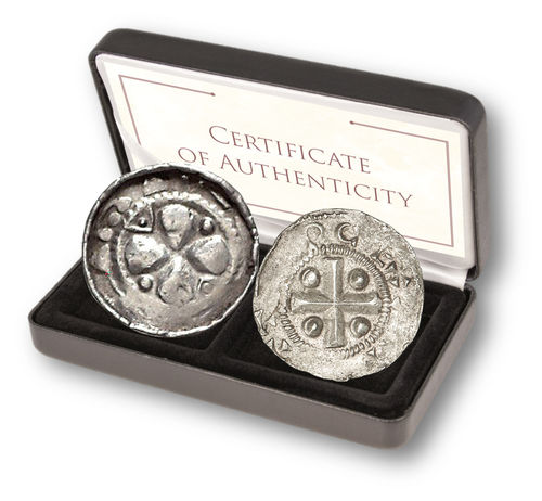 medieval silver coins (Set of 2), 1025th Anniversary of the Coronation of Otto III.