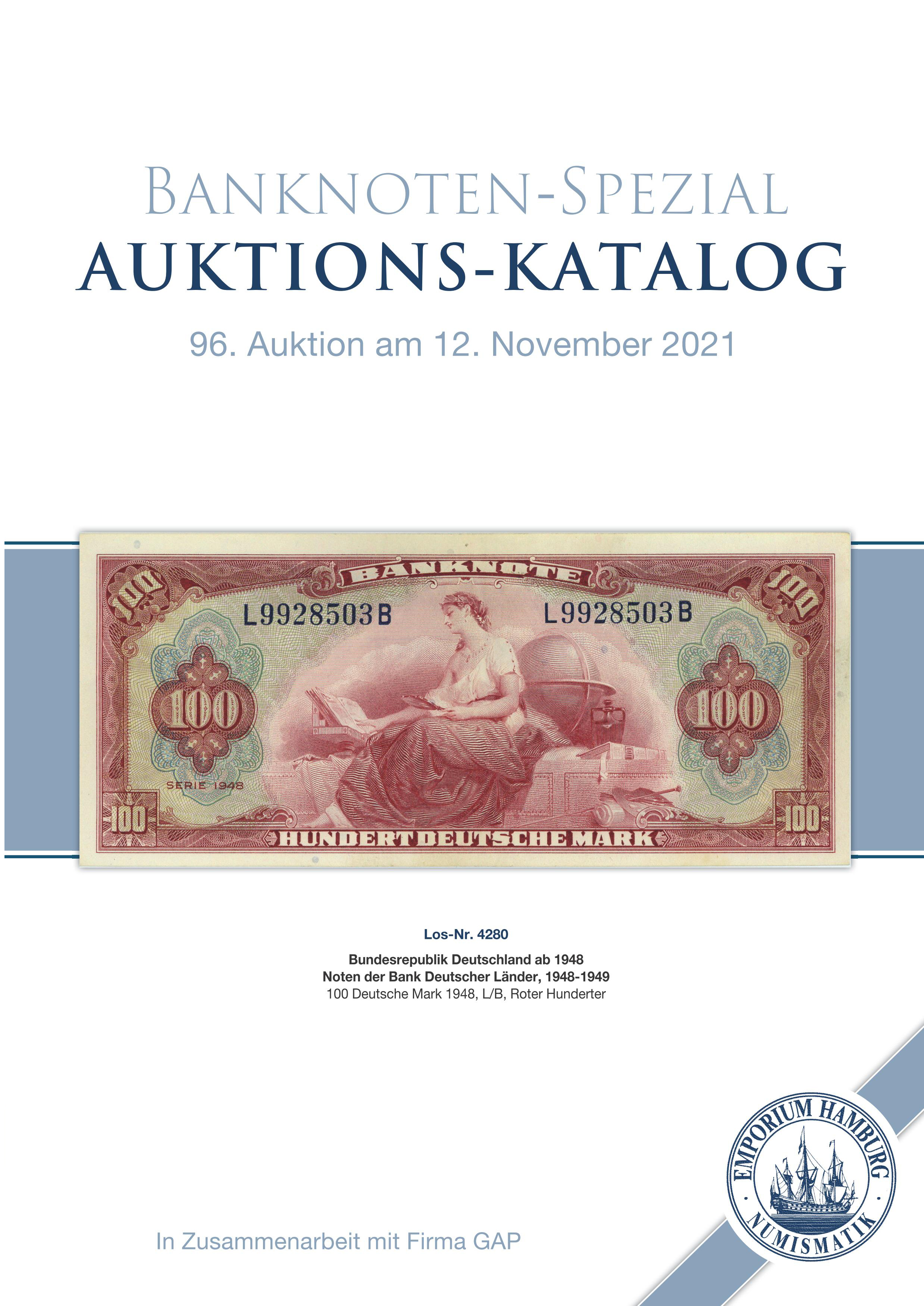 96. Auktion - Banknoten Spezial - Emporium Hamburg